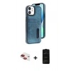 MARSİLYAN™- iPhone 11 Kılıf Yörünge Işık Serisi - Siyah 6D Antistatik Mat Seramik Hayalet Nano Ekran Koruyucu + Pers Alüminyum Kamera Lens - KI