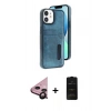 MARSİLYAN™- iPhone 11 Kılıf Yörünge Işık Serisi - Siyah 6D Antistatik Mat Seramik Hayalet Nano Ekran Koruyucu + Raze Metal Kamera Lens - SH
