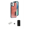 MARSİLYAN™- iPhone 11 Kılıf Yörünge Işık Serisi - Siyah 6D Antistatik Mat Seramik Hayalet Nano Ekran Koruyucu + Renkli Kamera Lens Koruma Cam - PE
