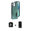 MARSİLYAN™- iPhone 11 Kılıf Yörünge Işık Serisi - Siyah 6D Antistatik Mat Seramik Hayalet Nano Ekran Koruyucu + PVD Metal Kamera Lens - TU