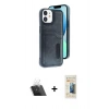 MARSİLYAN™- iPhone 11 Kılıf Yörünge Işık Serisi - Siyah 6D Mat Seramik Hayalet Nano Ekran Koruyucu + Kamera Lens Koruma Cam - SF