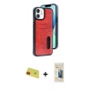MARSİLYAN™- iPhone 11 Kılıf Yörünge Işık Serisi - Siyah 6D Mat Seramik Hayalet Nano Ekran Koruyucu + Rainbow Kamera Lens Koruma Cam - KI