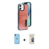 MARSİLYAN™- iPhone 11 Kılıf Yörünge Işık Serisi - Siyah 6D Mat Seramik Hayalet Nano Ekran Koruyucu + Neon Fosforlu Kamera Lens - MI