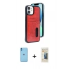 MARSİLYAN™- iPhone 11 Kılıf Yörünge Işık Serisi - Siyah 6D Mat Seramik Hayalet Nano Ekran Koruyucu + Neon Fosforlu Kamera Lens - MI