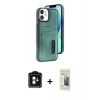 MARSİLYAN™- iPhone 11 Kılıf Yörünge Işık Serisi - Siyah 6D Mat Seramik Hayalet Nano Ekran Koruyucu + PVD Metal Kamera Lens - YL