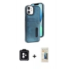 MARSİLYAN™- iPhone 11 Kılıf Yörünge Işık Serisi - Siyah 6D Mat Seramik Hayalet Nano Ekran Koruyucu + PVD Metal Kamera Lens - YL