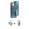 MARSİLYAN™- iPhone 11 Kılıf Yörünge Işık Serisi - Siyah 6D Mat Seramik Hayalet Nano Ekran Koruyucu + Raze Metal Kamera Lens - GS
