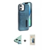 MARSİLYAN™- iPhone 11 Kılıf Yörünge Işık Serisi - Siyah 6D Mat Seramik Hayalet Nano Ekran Koruyucu + Raze Metal Kamera Lens - MI
