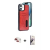 MARSİLYAN™- iPhone 11 Kılıf Yörünge Işık Serisi - Siyah Bilvis 3D Mat Cam Ekran Koruyucu + Pers Alüminyum Kamera Lens - KI