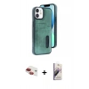 MARSİLYAN™- iPhone 11 Kılıf Yörünge Işık Serisi - Siyah Bilvis 3D Mat Cam Ekran Koruyucu + Pers Alüminyum Kamera Lens - KI