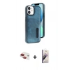 MARSİLYAN™- iPhone 11 Kılıf Yörünge Işık Serisi - Siyah Bilvis 3D Mat Cam Ekran Koruyucu + Pers Alüminyum Kamera Lens - KI