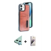 MARSİLYAN™- iPhone 11 Kılıf Yörünge Işık Serisi - Siyah Bilvis 3D Mat Cam Ekran Koruyucu + Raze Metal Kamera Lens - MI