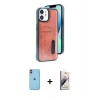 MARSİLYAN™- iPhone 11 Kılıf Yörünge Işık Serisi - Siyah Bilvis 3D Mat Cam Ekran Koruyucu + Neon Fosforlu Kamera Lens - TU