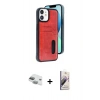 MARSİLYAN™- iPhone 11 Kılıf Yörünge Işık Serisi - Siyah Bilvis 3D Mat Cam Ekran Koruyucu + Pers Alüminyum Kamera Lens - YL