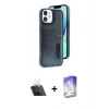 MARSİLYAN™- iPhone 11 Kılıf Yörünge Işık Serisi - Siyah Bilvis 5in1 3D Magic Cam Ekran Koruyucu + Kamera Lens Koruma Cam - SF