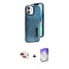 MARSİLYAN™- iPhone 11 Kılıf Yörünge Işık Serisi - Siyah Bilvis 5in1 3D Magic Cam Ekran Koruyucu + Pers Alüminyum Kamera Lens - KI