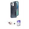 MARSİLYAN™- iPhone 11 Kılıf Yörünge Işık Serisi - Siyah Bilvis 5in1 3D Magic Cam Ekran Koruyucu + Pers Alüminyum Kamera Lens - KI