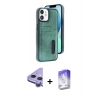 MARSİLYAN™- iPhone 11 Kılıf Yörünge Işık Serisi - Siyah Bilvis 5in1 3D Magic Cam Ekran Koruyucu + Raze Metal Kamera Lens - MR