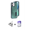 MARSİLYAN™- iPhone 11 Kılıf Yörünge Işık Serisi - Siyah Bilvis 5in1 3D Magic Cam Ekran Koruyucu + Raze Metal Kamera Lens - GS