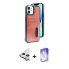 MARSİLYAN™- iPhone 11 Kılıf Yörünge Işık Serisi - Siyah Bilvis 5in1 3D Magic Cam Ekran Koruyucu + Raze Metal Kamera Lens - GS