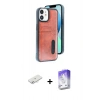 MARSİLYAN™- iPhone 11 Kılıf Yörünge Işık Serisi - Siyah Bilvis 5in1 3D Magic Cam Ekran Koruyucu + Renkli Kamera Lens Koruma Cam - SI
