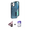 MARSİLYAN™- iPhone 11 Kılıf Yörünge Işık Serisi - Siyah Bilvis 5in1 3D Magic Cam Ekran Koruyucu + Raze Metal Kamera Lens - SH