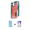 MARSİLYAN™- iPhone 11 Kılıf Yörünge Işık Serisi - Siyah Bilvis 5in1 3D Magic Cam Ekran Koruyucu + Neon Fosforlu Kamera Lens - YL