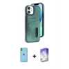 MARSİLYAN™- iPhone 11 Kılıf Yörünge Işık Serisi - Siyah Bilvis 5in1 3D Magic Cam Ekran Koruyucu + Neon Fosforlu Kamera Lens - YL