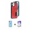 MARSİLYAN™- iPhone 11 Kılıf Yörünge Işık Serisi - Siyah Bilvis 5in1 3D Magic Cam Ekran Koruyucu + Neon Fosforlu Kamera Lens - YL