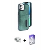 MARSİLYAN™- iPhone 11 Kılıf Yörünge Işık Serisi - Siyah Bilvis 5in1 3D Magic Cam Ekran Koruyucu + Pers Alüminyum Kamera Lens - YL