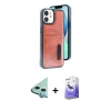 MARSİLYAN™- iPhone 11 Kılıf Yörünge Işık Serisi - Siyah Bilvis 5in1 5D Magic Hayalet Cam Ekran Koruyucu + Raze Metal Kamera Lens - MI