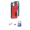 MARSİLYAN™- iPhone 11 Kılıf Yörünge Işık Serisi - Siyah Bilvis 5in1 5D Magic Hayalet Cam Ekran Koruyucu + Renkli Kamera Lens Koruma Cam - SI