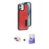 MARSİLYAN™- iPhone 11 Kılıf Yörünge Işık Serisi - Siyah Bilvis 5in1 5D Magic Hayalet Cam Ekran Koruyucu + Pers Alüminyum Kamera Lens - KI