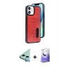 MARSİLYAN™- iPhone 11 Kılıf Yörünge Işık Serisi - Siyah Bilvis 5in1 5D Magic Hayalet Cam Ekran Koruyucu + Raze Metal Kamera Lens - MI
