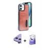MARSİLYAN™- iPhone 11 Kılıf Yörünge Işık Serisi - Siyah Bilvis 5in1 5D Magic Hayalet Cam Ekran Koruyucu + Raze Metal Kamera Lens - MR