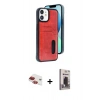 MARSİLYAN™- iPhone 11 Kılıf Yörünge Işık Serisi - Siyah Bilvis Hayalet Cam Ekran Koruyucu + Pers Alüminyum Kamera Lens - KI