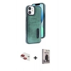MARSİLYAN™- iPhone 11 Kılıf Yörünge Işık Serisi - Siyah Bilvis Hayalet Cam Ekran Koruyucu + Pers Alüminyum Kamera Lens - KI