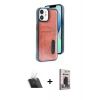 MARSİLYAN™- iPhone 11 Kılıf Yörünge Işık Serisi - Siyah Bilvis Hayalet Cam Ekran Koruyucu + Kamera Lens Koruma Cam - SF