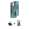 MARSİLYAN™- iPhone 11 Kılıf Yörünge Işık Serisi - Siyah Bilvis Hayalet Cam Ekran Koruyucu + Kamera Lens Koruma Cam - SF
