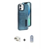 MARSİLYAN™- iPhone 11 Kılıf Yörünge Işık Serisi - Siyah Joko Magic 5D Cam + Pers Alüminyum Kamera Lens - GD