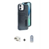 MARSİLYAN™- iPhone 11 Kılıf Yörünge Işık Serisi - Siyah Joko Magic 5D Cam + Pers Alüminyum Kamera Lens - GD