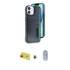 MARSİLYAN™- iPhone 11 Kılıf Yörünge Işık Serisi - Siyah Joko Magic 5D Cam + Rainbow Kamera Lens Koruma Cam - KI