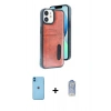 MARSİLYAN™- iPhone 11 Kılıf Yörünge Işık Serisi - Siyah Joko Magic 5D Cam + Mavi Neon Fosforlu Kamera Lens