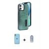 MARSİLYAN™- iPhone 11 Kılıf Yörünge Işık Serisi - Siyah Joko Magic 5D Cam + Neon Fosforlu Kamera Lens - YL