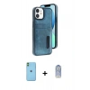 MARSİLYAN™- iPhone 11 Kılıf Yörünge Işık Serisi - Siyah Joko Magic 5D Cam + Neon Fosforlu Kamera Lens - YL