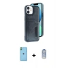MARSİLYAN™- iPhone 11 Kılıf Yörünge Işık Serisi - Siyah Joko Magic 5D Cam + Neon Fosforlu Kamera Lens - YL