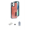 MARSİLYAN™- iPhone 11 Kılıf Yörünge Işık Serisi - Siyah Joko Magic 5D Cam + Pembe Renkli Kamera Lens Koruma Cam