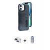 MARSİLYAN™- iPhone 11 Kılıf Yörünge Işık Serisi - Siyah Joko Magic 5D Cam + Pers Alüminyum Kamera Lens - LT