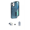 MARSİLYAN™- iPhone 11 Kılıf Yörünge Işık Serisi - Siyah Joko Magic 5D Cam + Pers Alüminyum Kamera Lens - LT