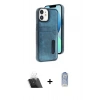 MARSİLYAN™- iPhone 11 Kılıf Yörünge Işık Serisi - Siyah Joko Magic 5D Cam + Kamera Lens Koruma Cam - SF